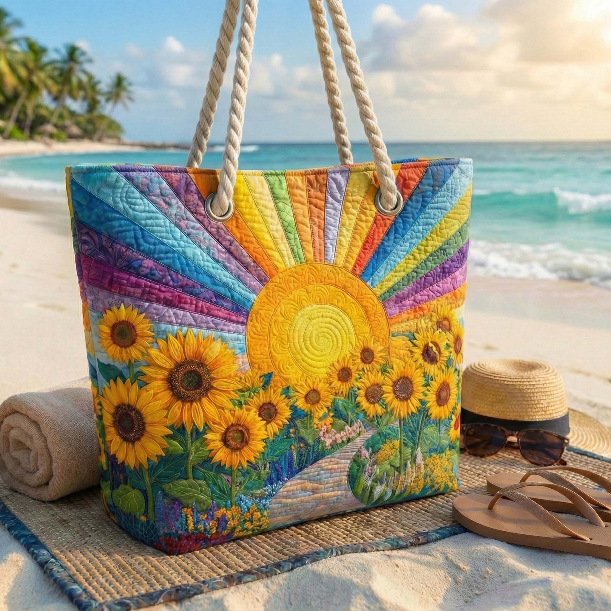 ハンドメイドビーチバッグ | レインボーサン